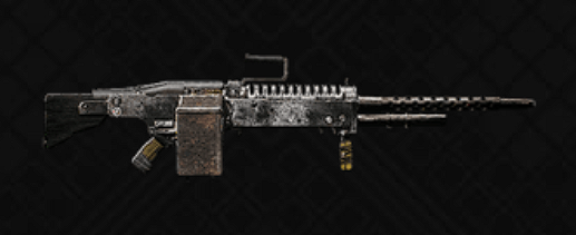 Bonesaw machinegun with black background