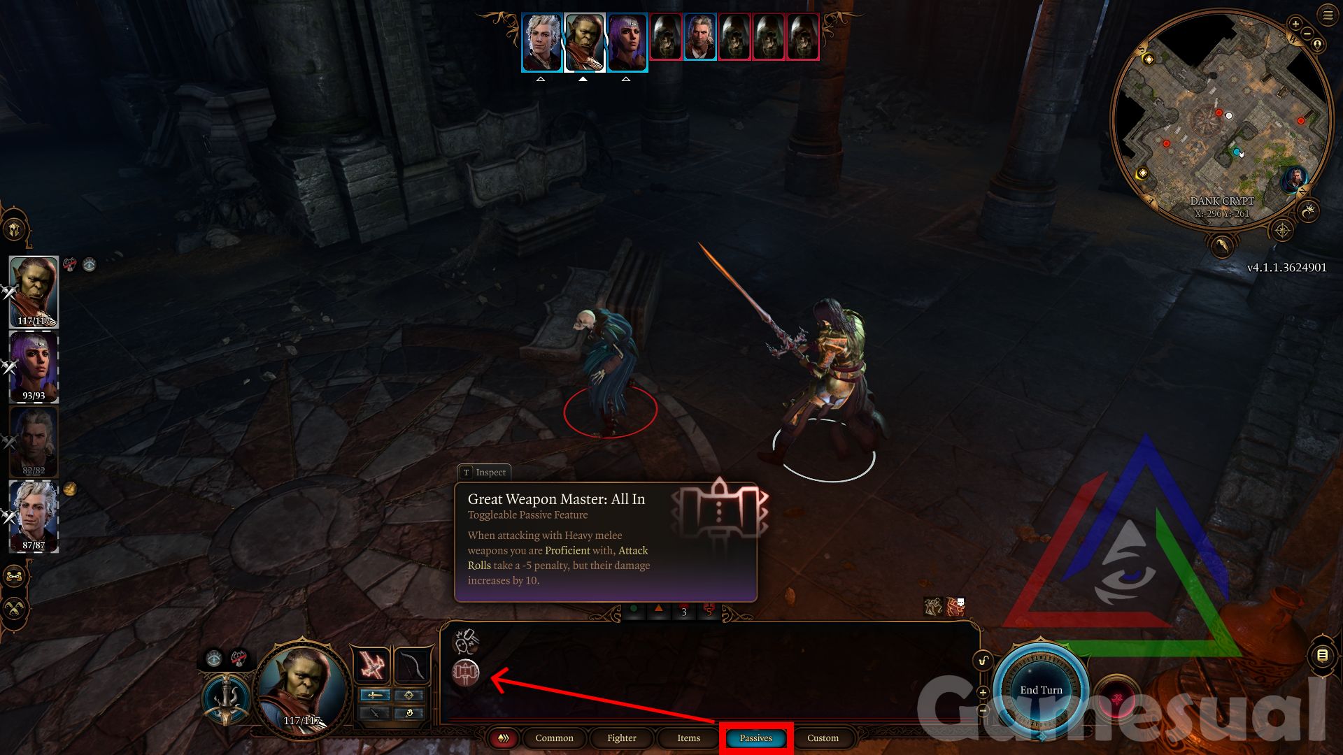 Passive Skills Menu in Baldur's Gate 3