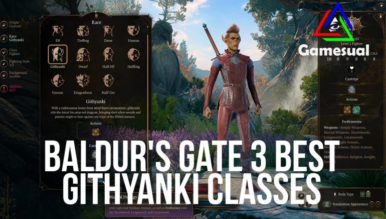 Baldur's Gate 3 Best Githyanki Classes