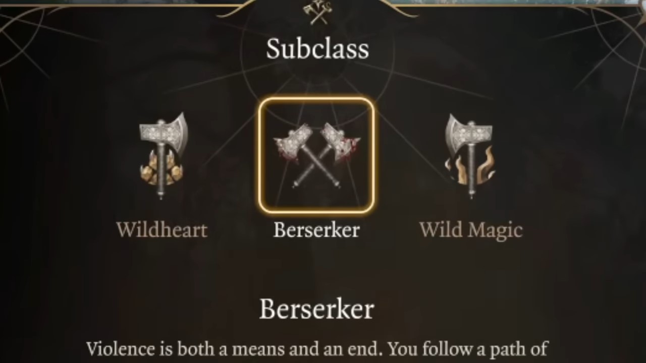 Berserker: A perfect subclass for Baldur's Gate 3 Karlach Build