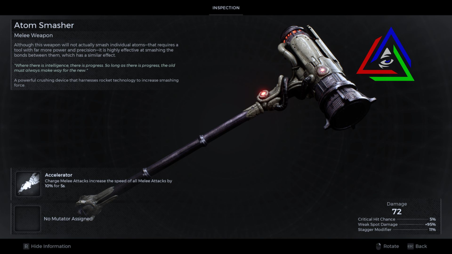 Atom Smasher hammer melee weapon in remnant 2