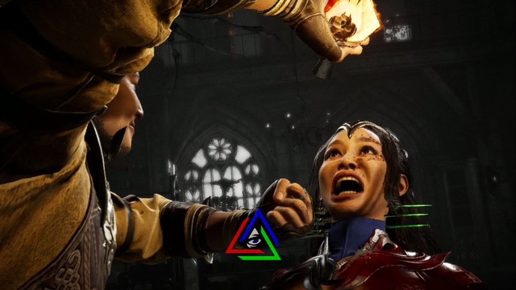 Shang Tsung performing his fatality on Kitana in mortal kombat 1