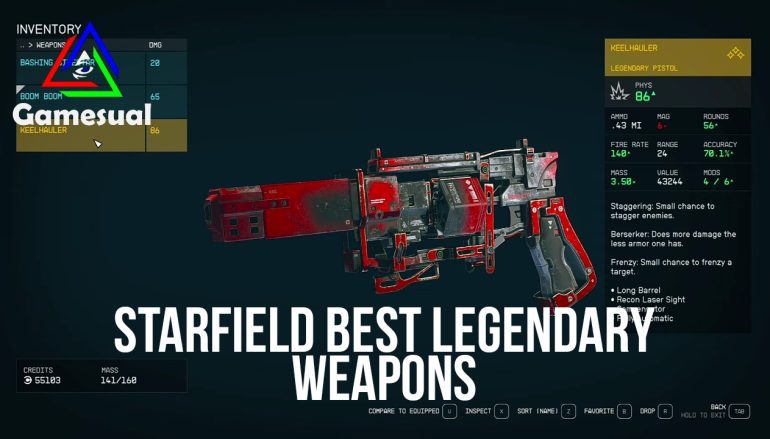 Best Starfield Legendary Weapons