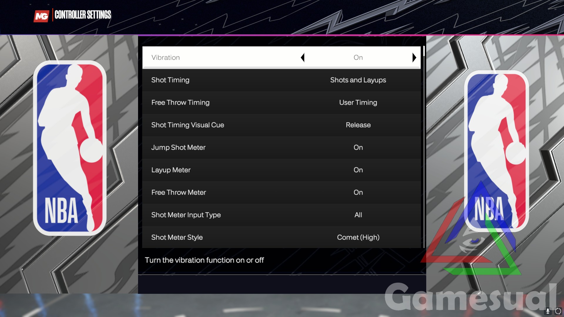 Controller Settings Menu