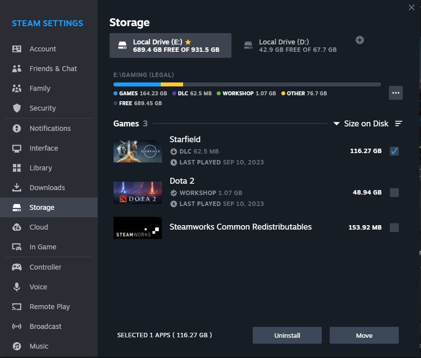 Transfer Starfield to SSD