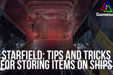 Starfield storing items on ship