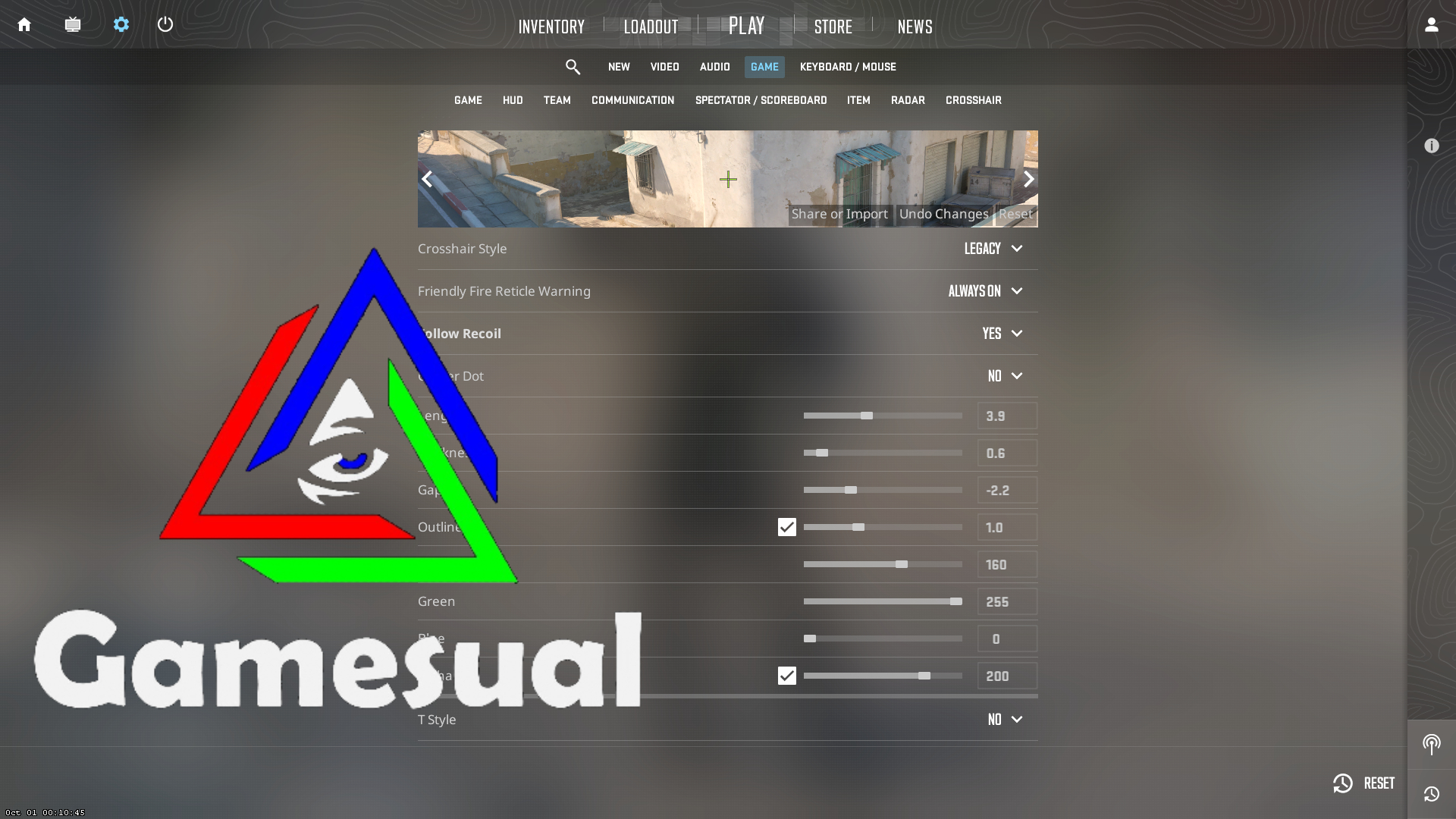 crosshair default modes